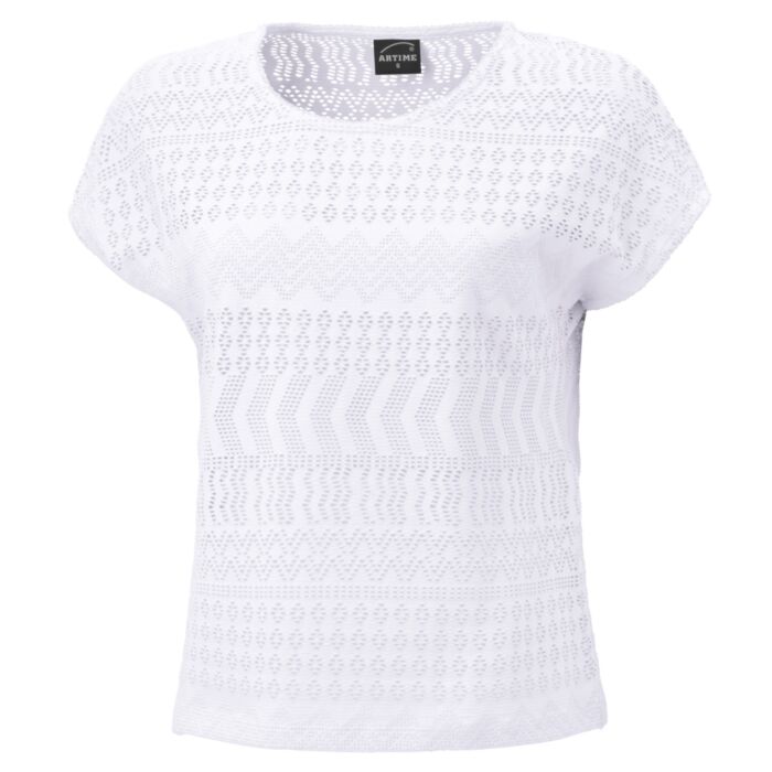 Damen Ajour T-Shirt mit Baumwollanteil Damen Ajour T-Shirt mit Baumwollanteil von Artime