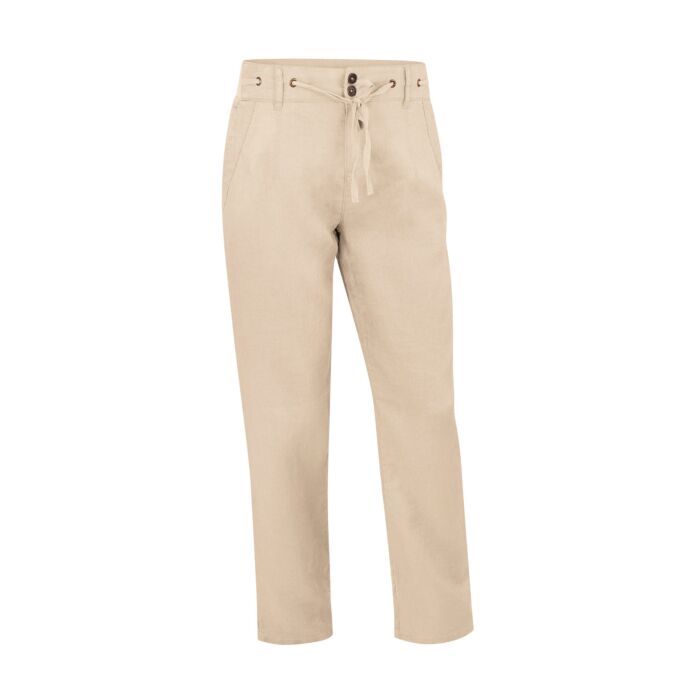 Damen Leinen-Hose mit Taschen, beige, 44 von Artime