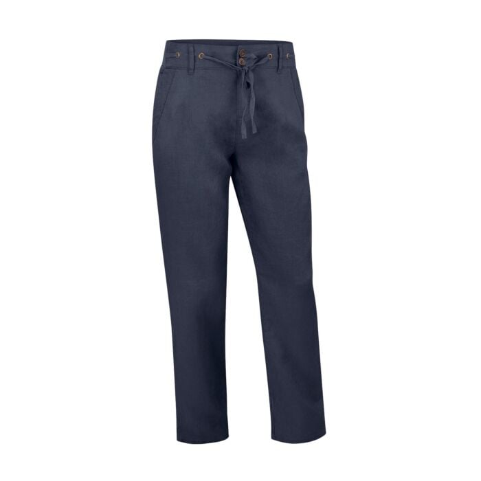 Damen Leinen-Hose mit Taschen, marine, 36 von Artime