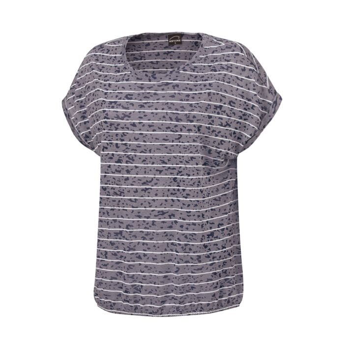 Damen-T-Shirt in Burnout-Optik und mit Streifen marine, XL von Artime