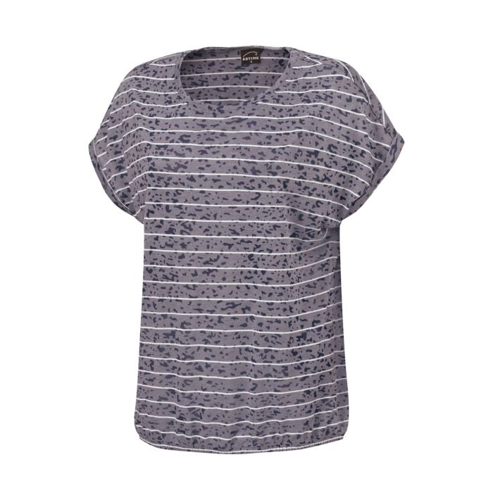 Damen-T-Shirt in Burnout-Optik und mit Streifen marine von Artime