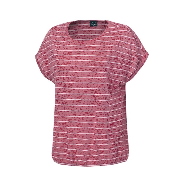 Damen-T-Shirt in Burnout-Optik und mit Streifen rot, XXL von Artime