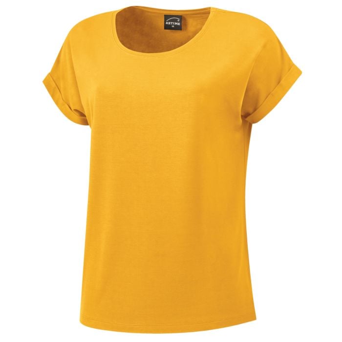 Damen T-Shirt uni, gelb von Artime