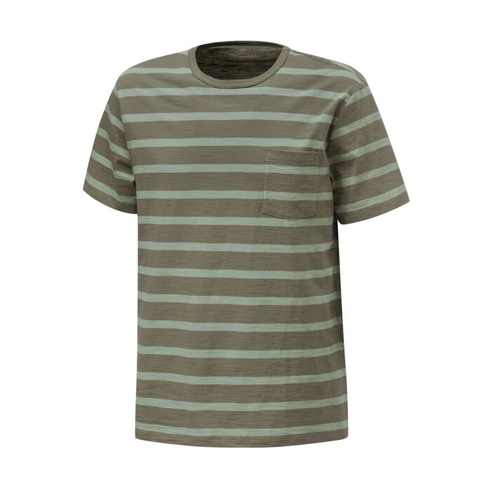 Gestreiftes Herren-T-Shirt aus Baumwolle, grün, XL von Artime