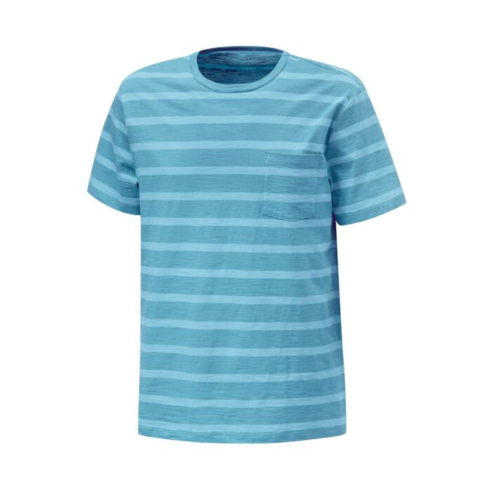 Gestreiftes Herren-T-Shirt aus Baumwolle, petrol, XL von Artime