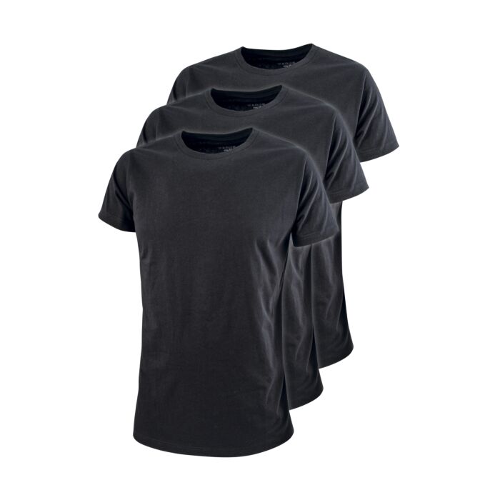 Herren Rundhalsshirt 3er Pack, schwarz, Xxxl von Artime