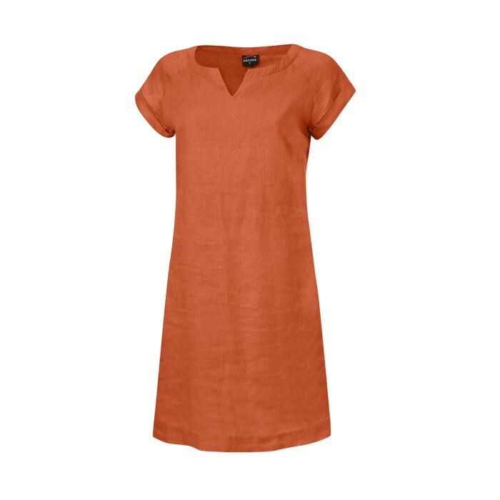 Kurzärmeliges Kleid aus Leinen mandarine Kurzärmeliges Kleid aus Leinen mandarine von Artime