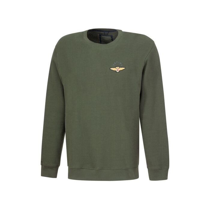 Lässiges Sweatshirt mit Aufnäher, olive von Artime