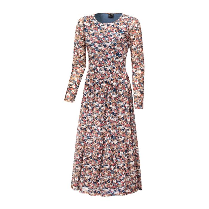 Midi Kleid langarm mit Blümchen Print von Artime