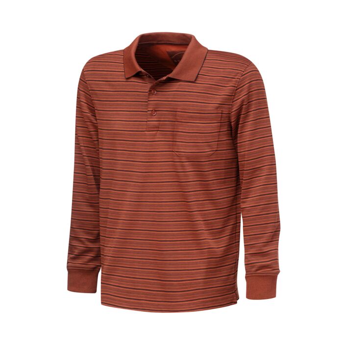 Poloshirt gestreift langarm für Herren, orange, XL von Artime
