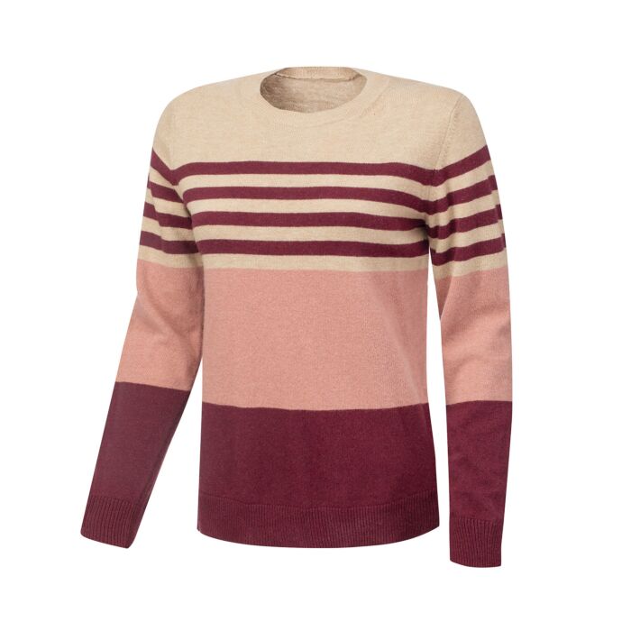 Rundhals Ringel Pullover Damen, bordeaux von Artime