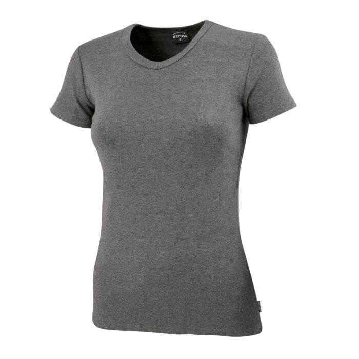 Schlichtes V-Neck Damen T-Shirt, grau meliert von Artime
