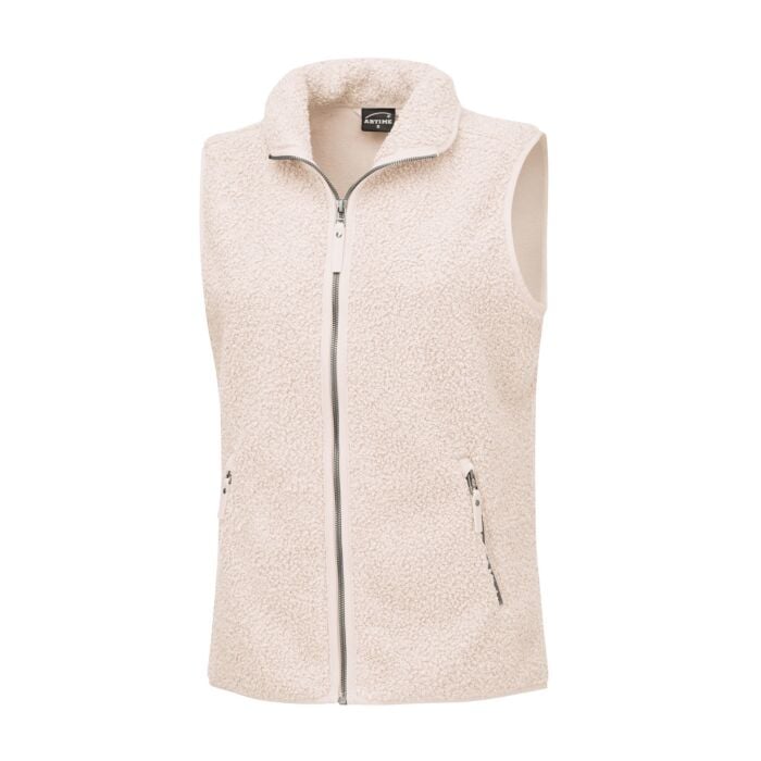 Sherpa Fleece Gilet Damen wärmende Qualität, offwhite von Artime