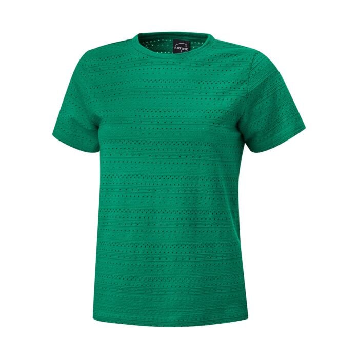 Sommerliches Damen-T-Shirt mit Ajourmuster, grün, XL von Artime
