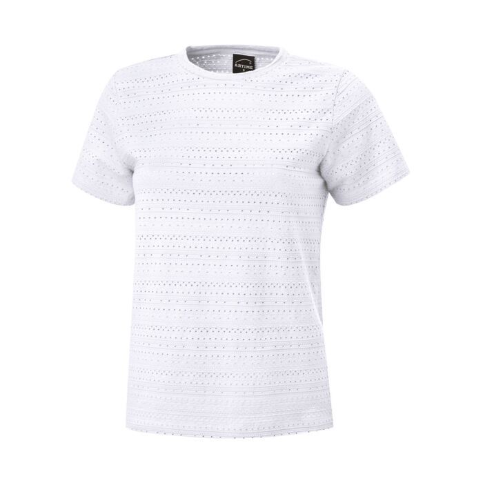 Sommerliches Damen-T-Shirt mit Ajourmuster, offwhite, XL von Artime