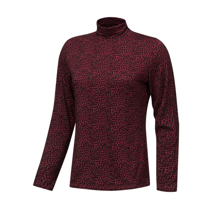 Stretch Rollkragenshirt Damen Animal-Print, weinrot, XXL von Artime