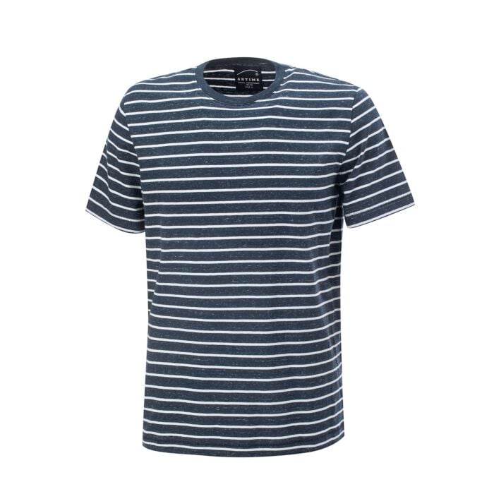 T-Shirt gestreift in Navy aus Baumwolle für Herren, XXL von Artime