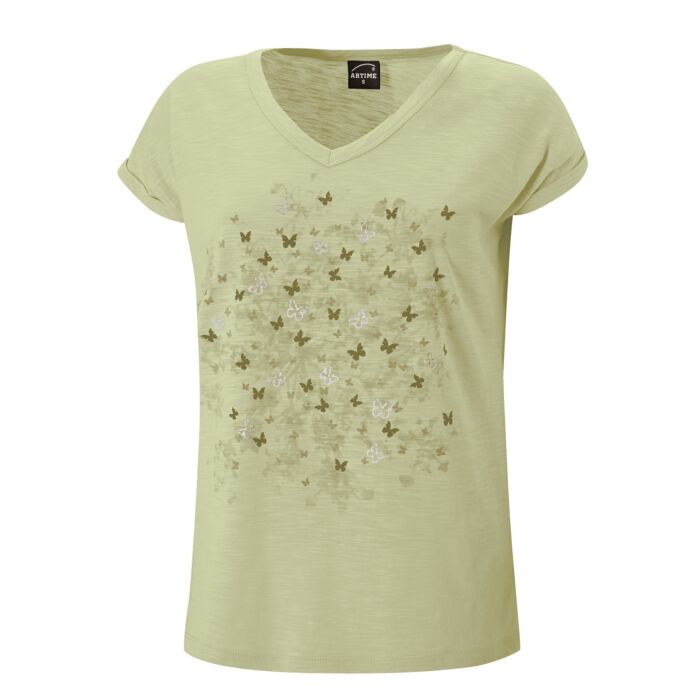 V-Neck T-Shirt mit Sommerprints, kiwi von Artime