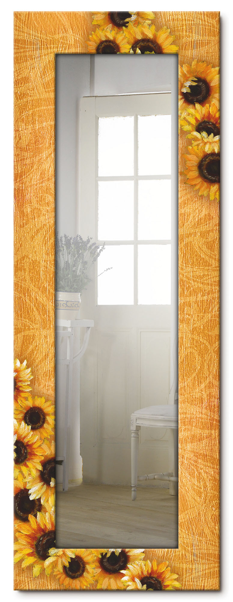 Artland Dekospiegel »Sonnenblumen«, gerahmter Ganzkörperspiegel, Wanspiegel mit Motivrahmen, Landhaus von Artland