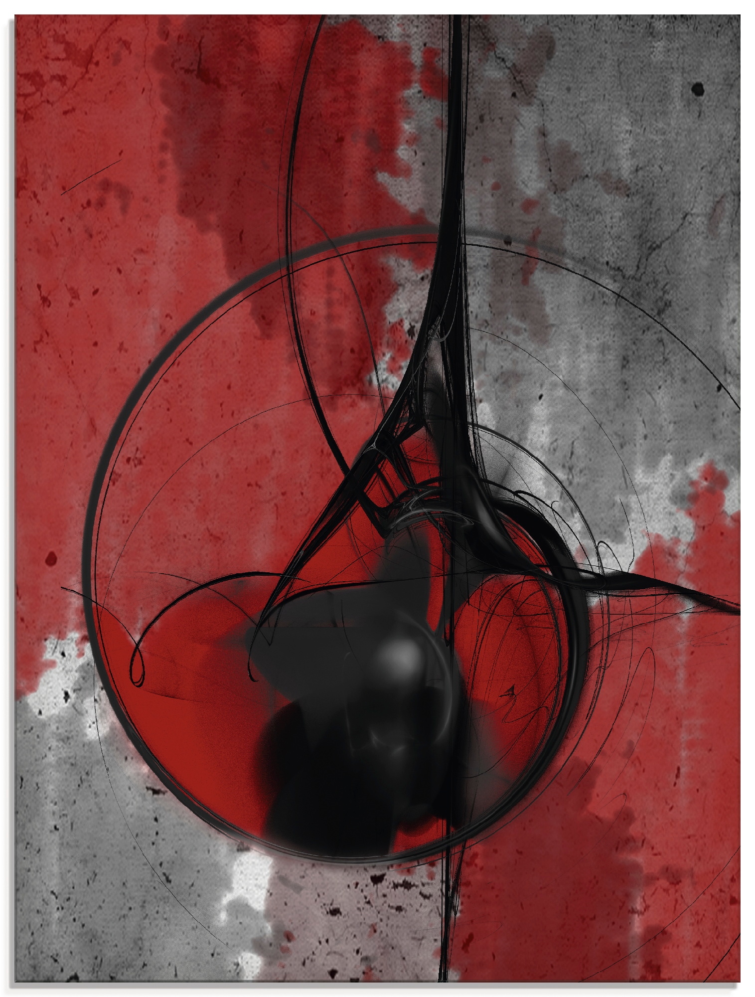 Artland Glasbild »Abstrakt in rot und schwarz«, Gegenstandslos, (1 St.) von Artland