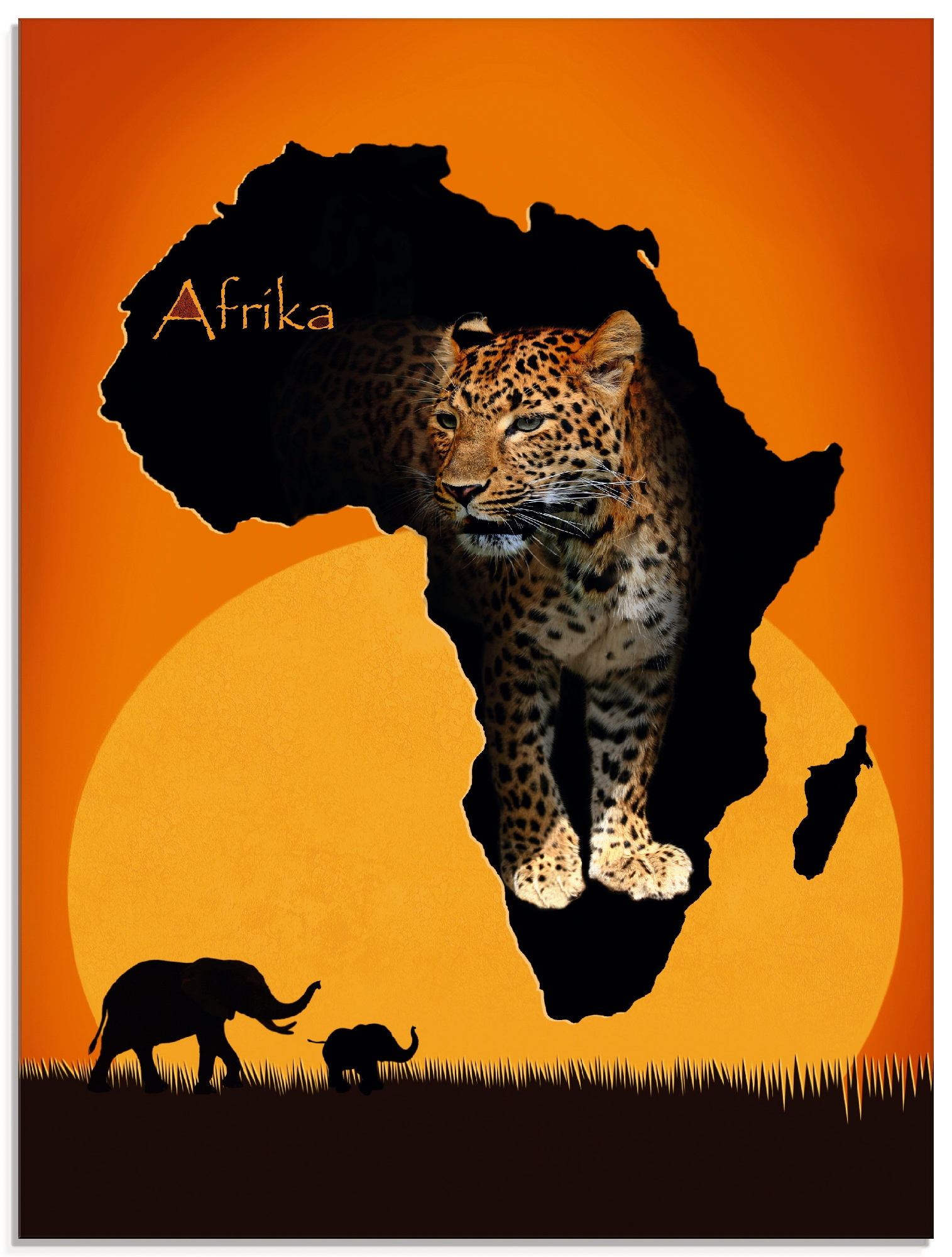Artland Glasbild »Afrika der schwarze Kontinent«, Wildtiere, (1 St.) von Artland