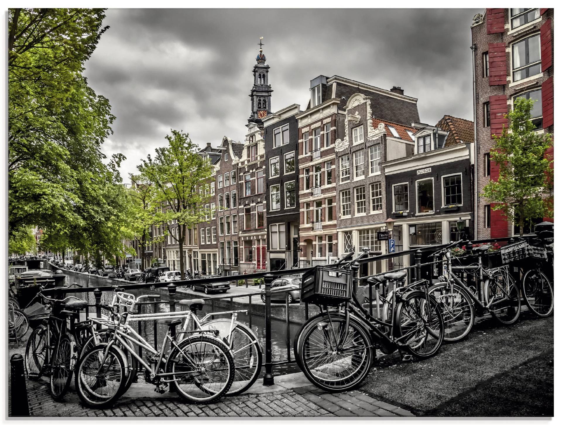 Artland Glasbild »Amsterdam Bloemgracht I«, Fahrräder, (1 St.) von Artland