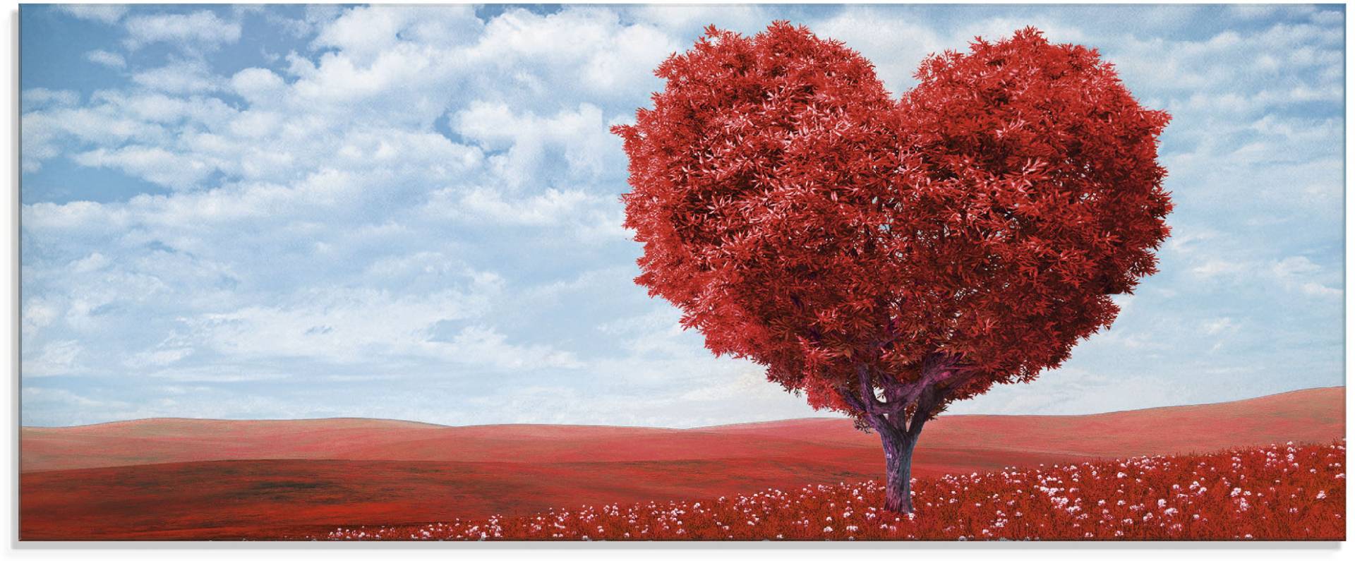 Artland Glasbild »Baum in Form eines Herzens«, Herzen, (1 St.) von Artland