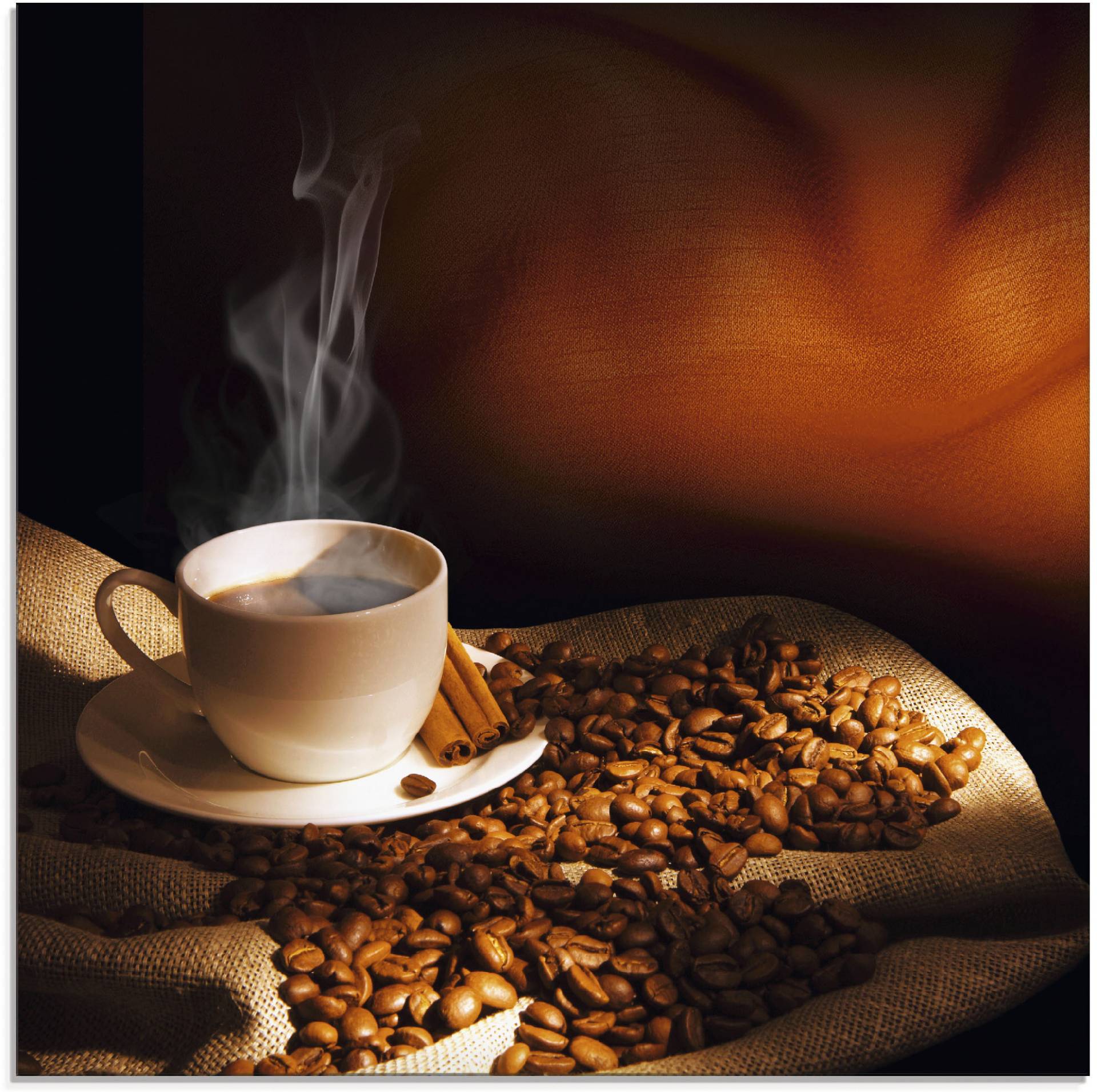 Artland Glasbild »Dampfende Tasse Kaffee«, Getränke, (1 St.) von Artland