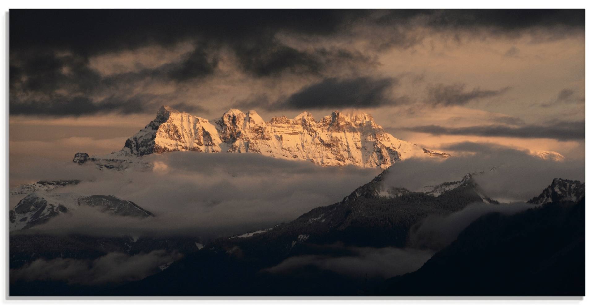 Artland Glasbild »Dents du Midi, Schweizer Berge«, Berge, (1 St.) von Artland