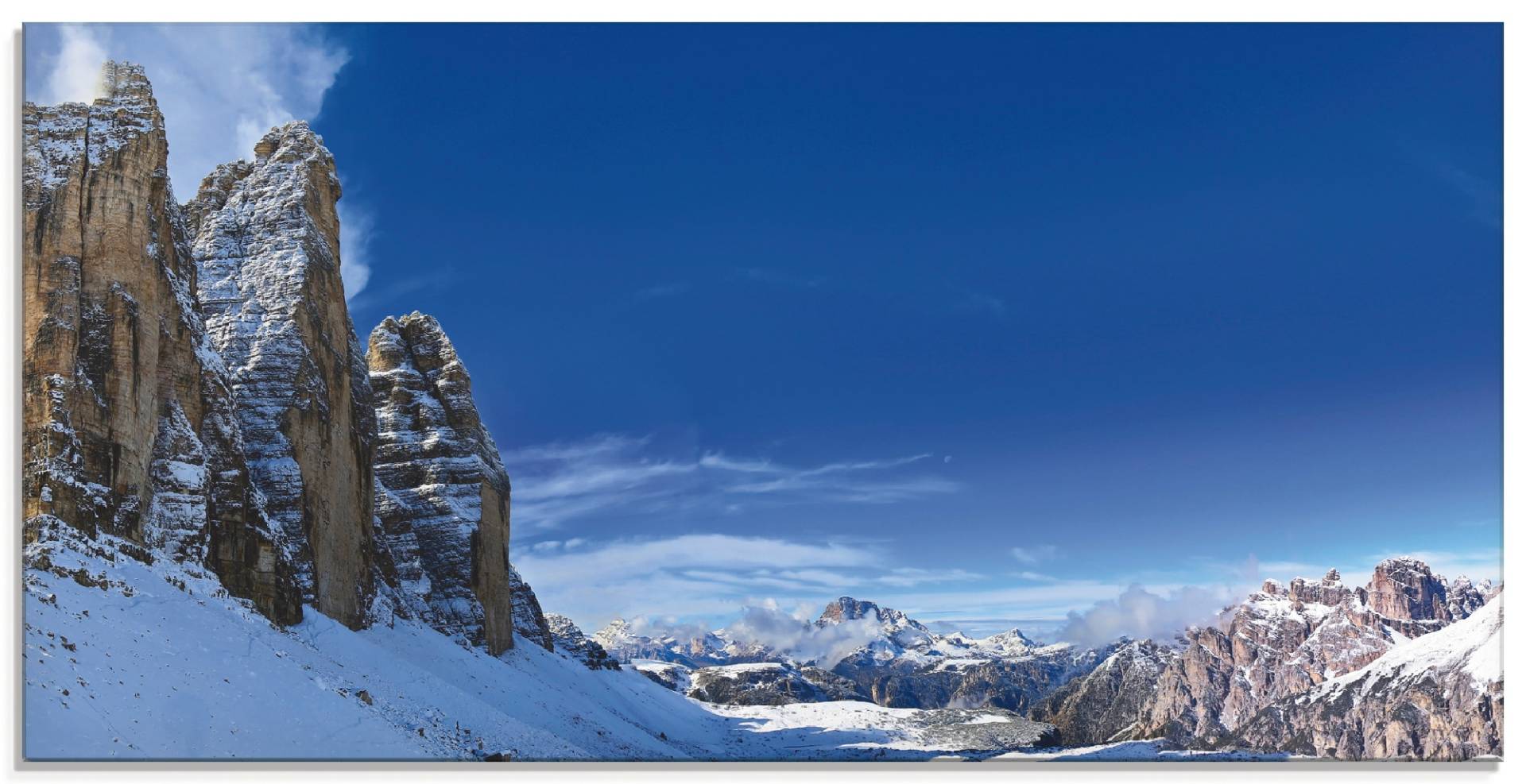 Artland Glasbild »Drei Zinnen Umrundung in den Dolomiten«, Himmel, (1 St.), in verschiedenen Grössen von Artland