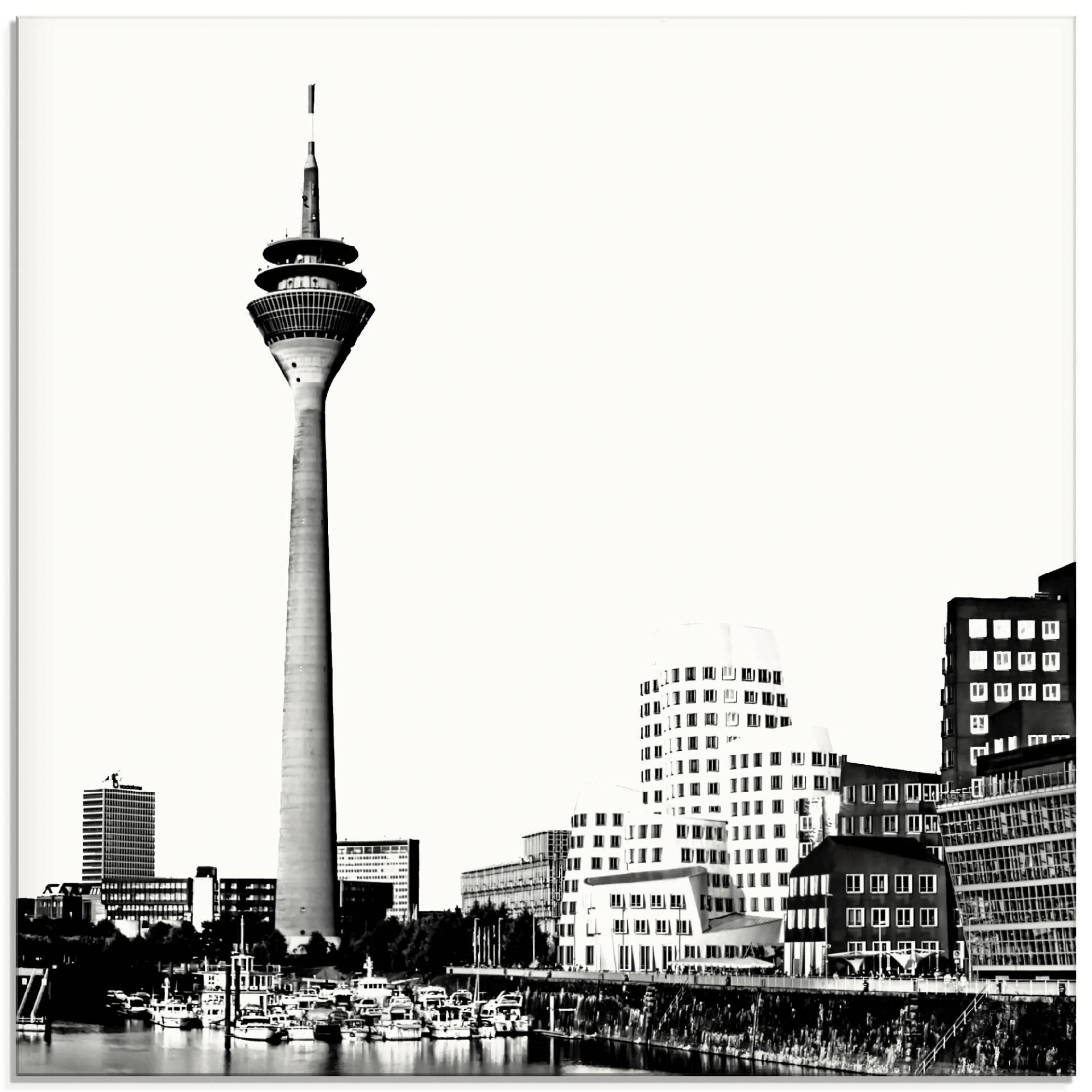 Artland Glasbild »Düsseldorf Collage Skyline 15«, Deutschland, (1 St.) von Artland