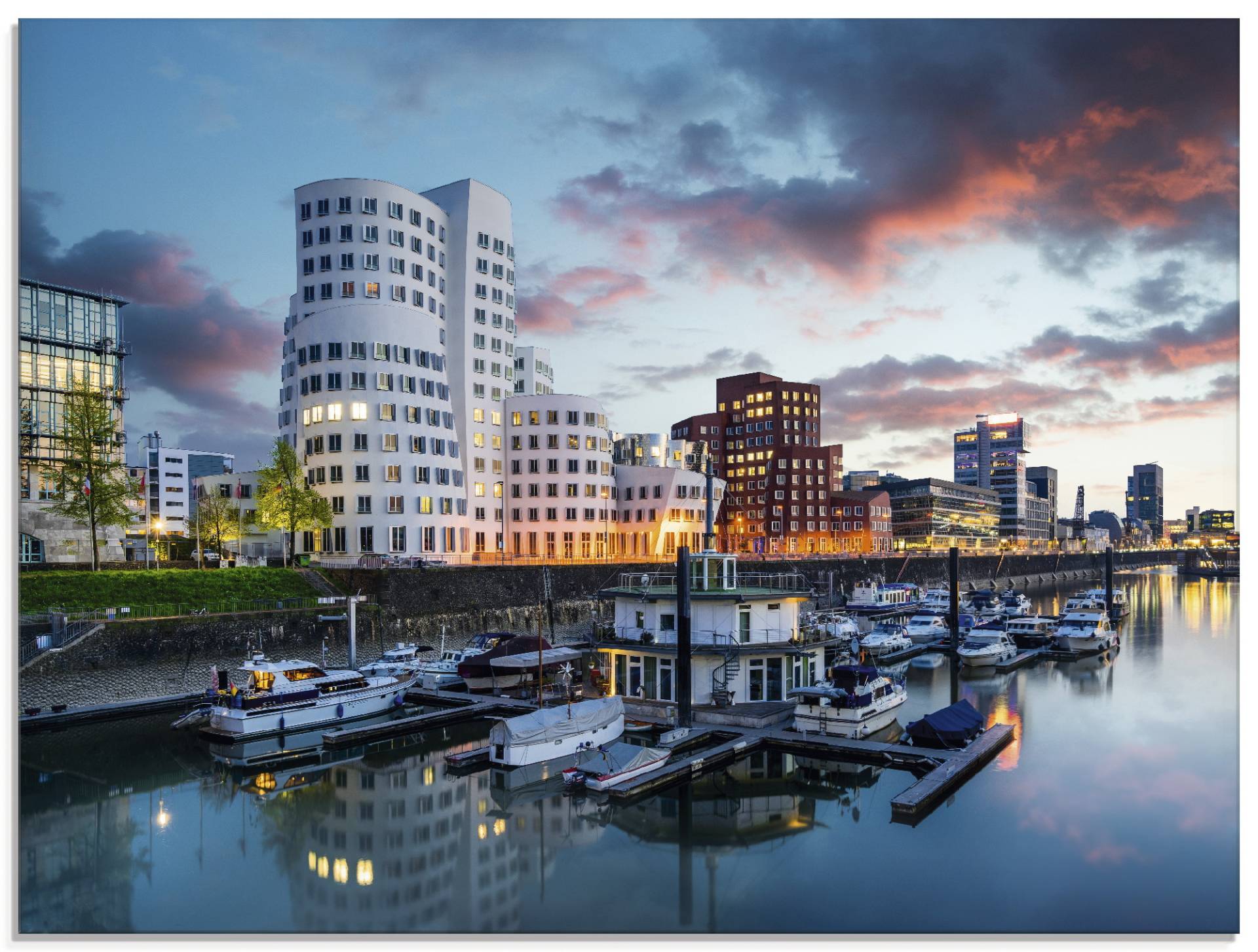 Artland Glasbild »Düsseldorf Medienhafen«, Deutschland, (1 St.) von Artland