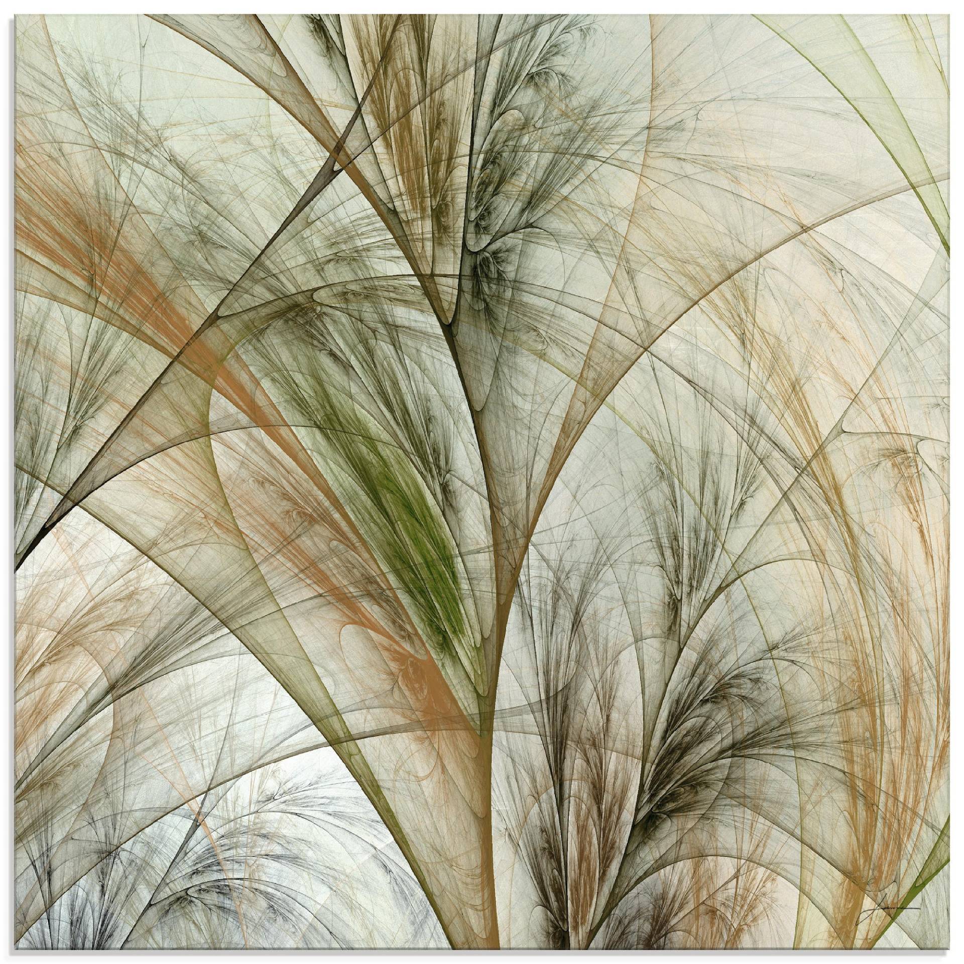 Artland Glasbild »Fraktales Gras IV«, Gräser, (1 St.) von Artland