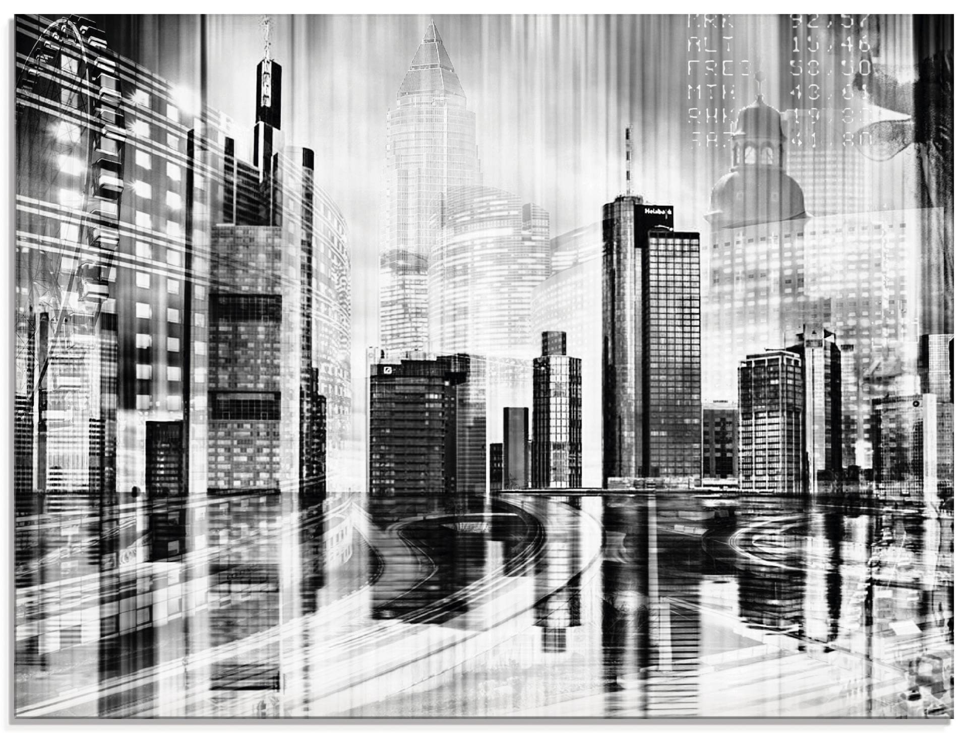 Artland Glasbild »Frankfurt Skyline Collage 01«, Deutschland, (1 St.) von Artland
