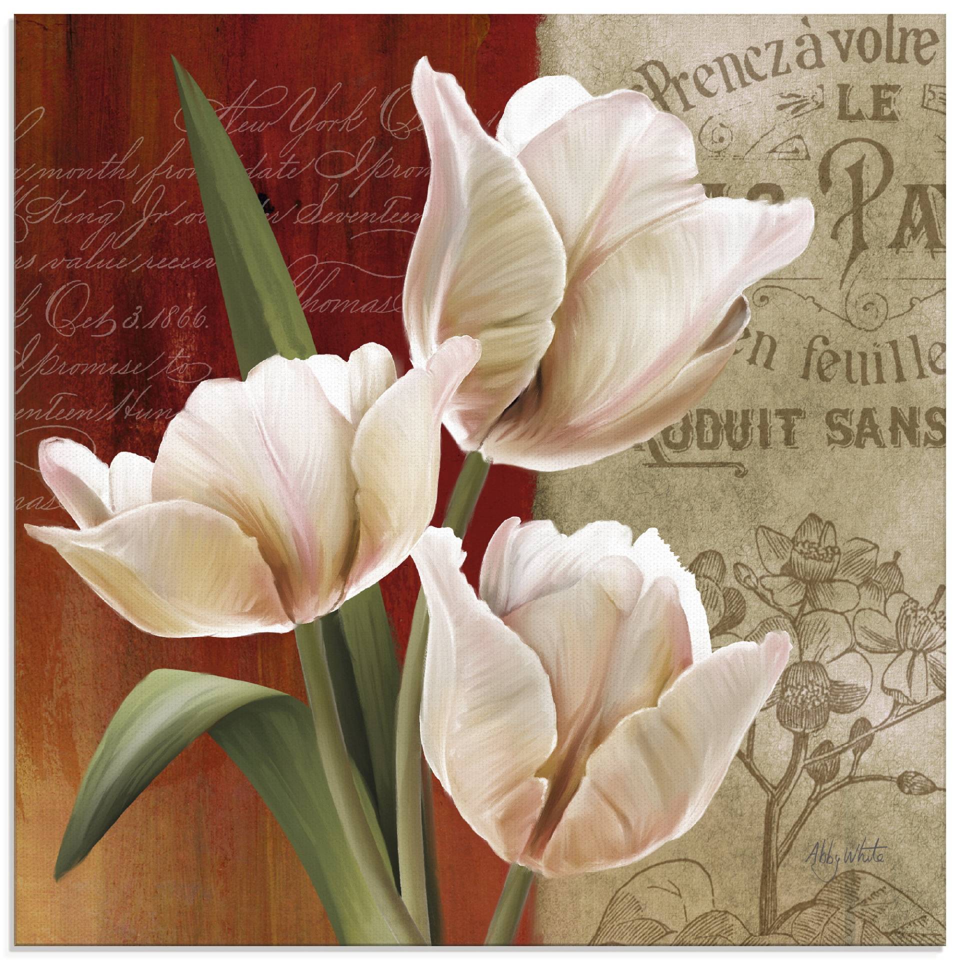 Artland Glasbild »Französische Tulpencollage«, Blumen, (1 St.) von Artland