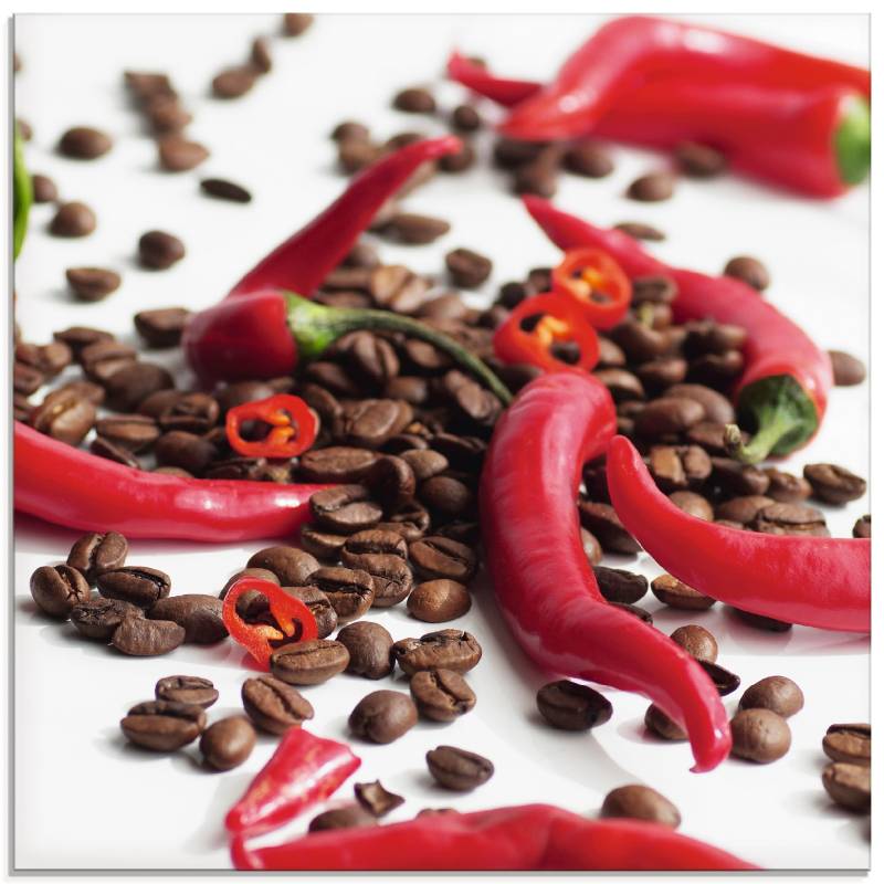 Artland Glasbild »Frische Chili auf Kaffee«, Lebensmittel, (1 St.), in verschiedenen Grössen von Artland