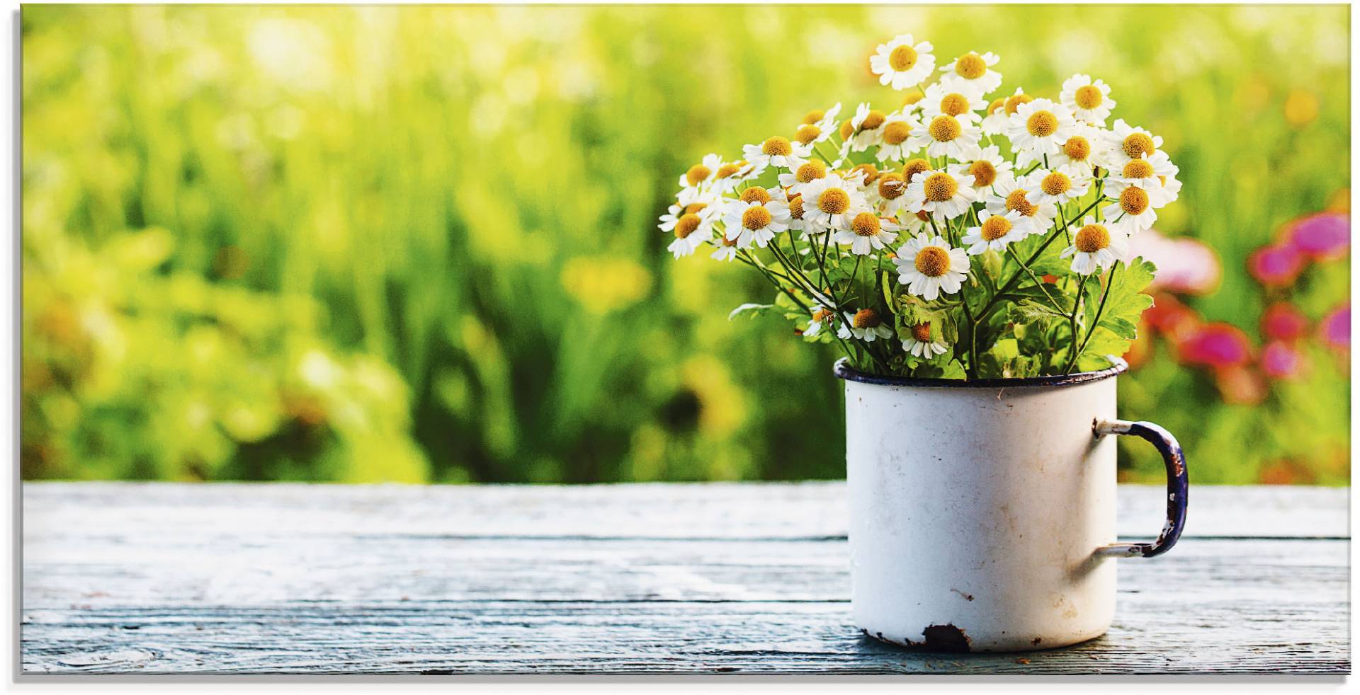 Artland Glasbild »Frühlingsgarten mit Echter Kamille«, Blumen, (1 St.), in verschiedenen Grössen von Artland