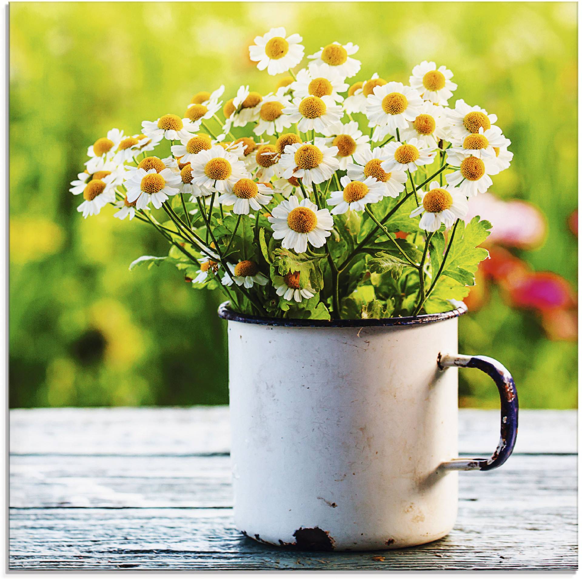 Artland Glasbild »Frühlingsgarten mit Echter Kamille«, Blumen, (1 St.) von Artland