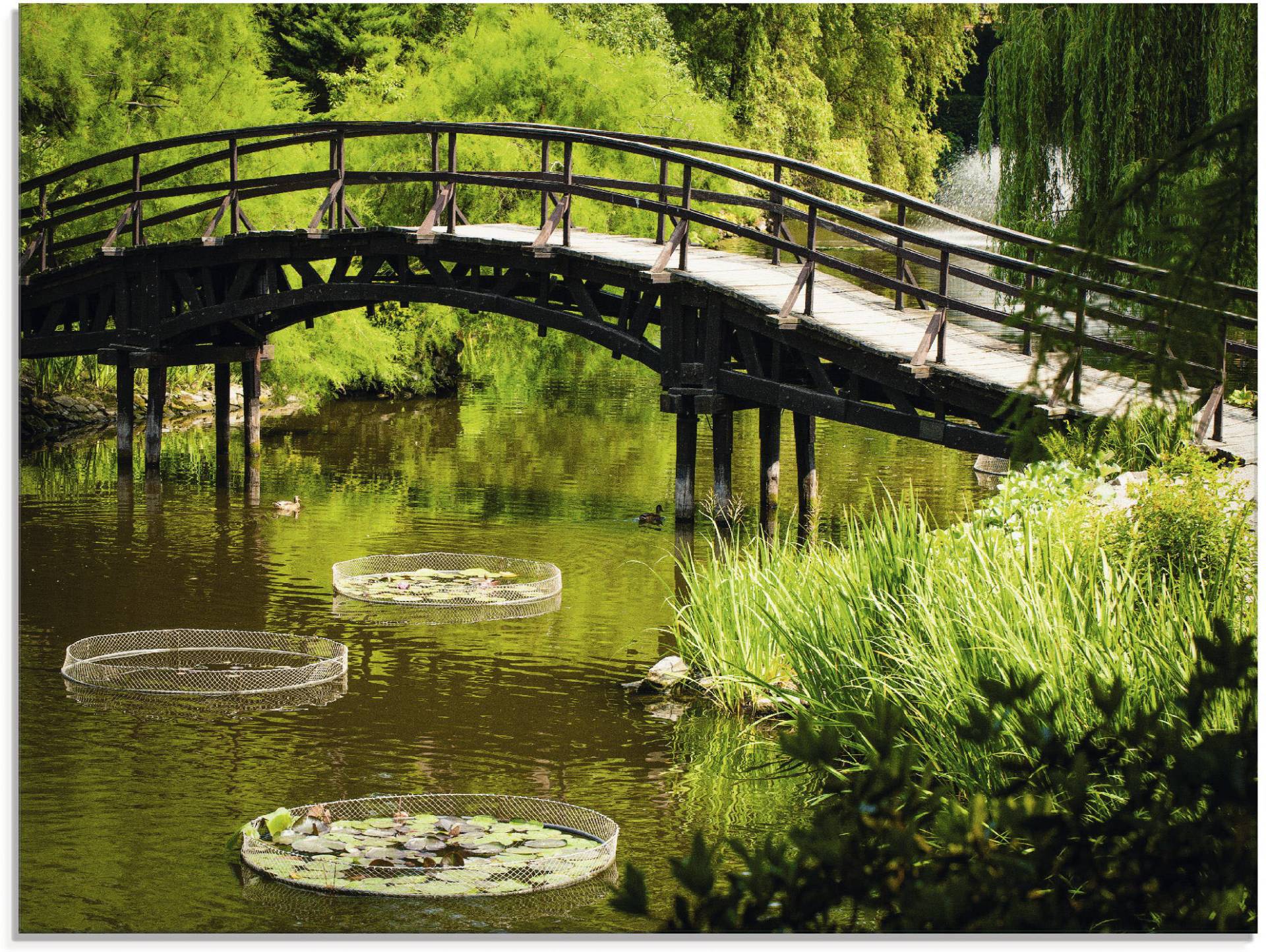 Artland Glasbild »Gartenbrücke«, Garten, (1 St.) von Artland