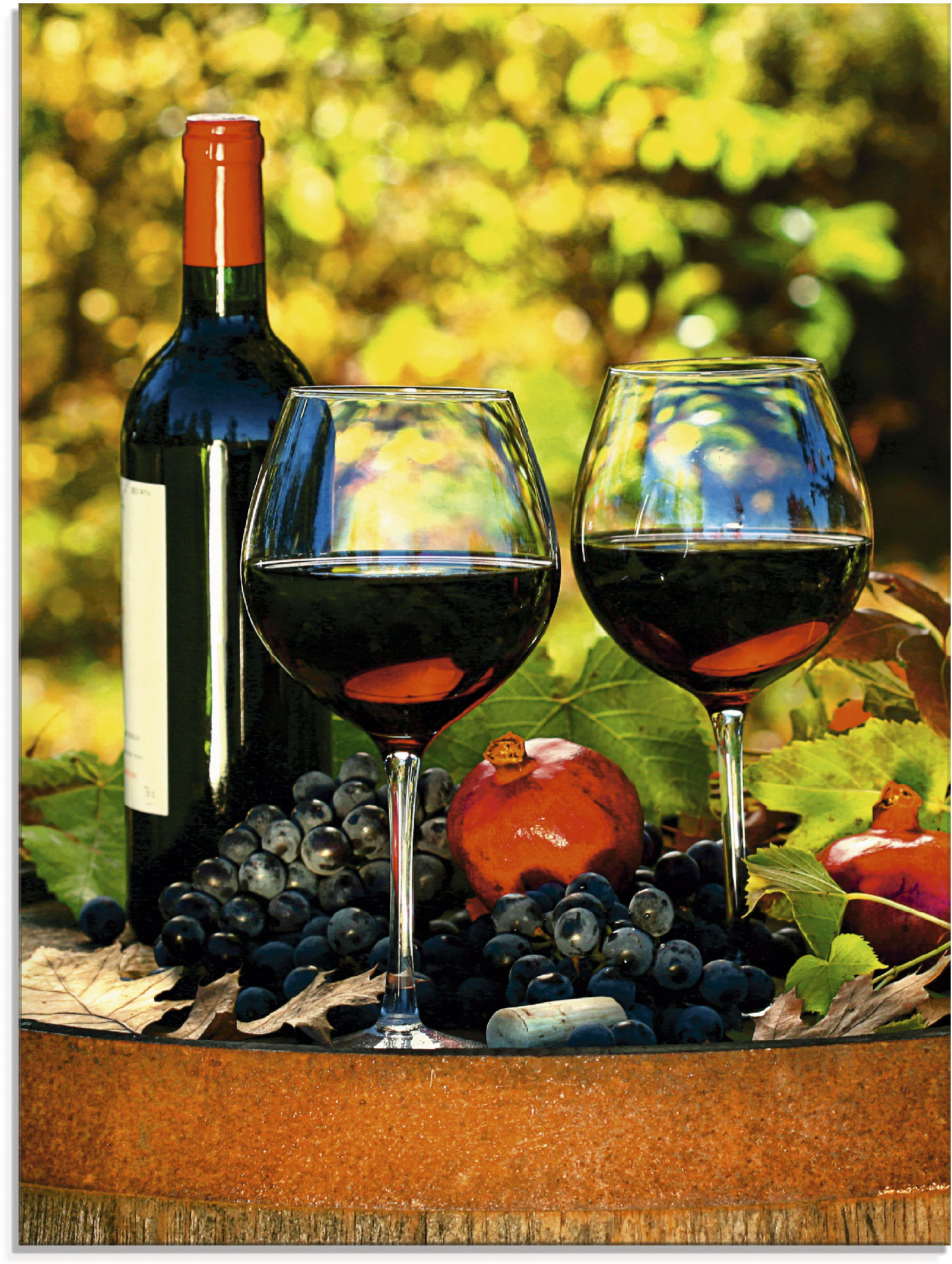 Artland Glasbild »Gläser Rotwein auf altem Fass«, Getränke, (1 St.), in verschiedenen Grössen Artland Glasbild »Gläser Rotwein auf altem Fass«, Getränke, (1 St.), in verschiedenen Grössen von Artland