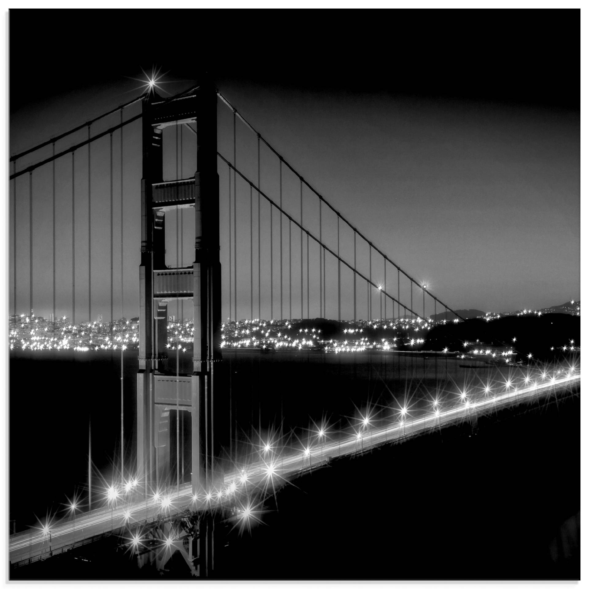 Artland Glasbild »Golden Gate Bridge am Abend I«, Amerika, (1 St.) von Artland