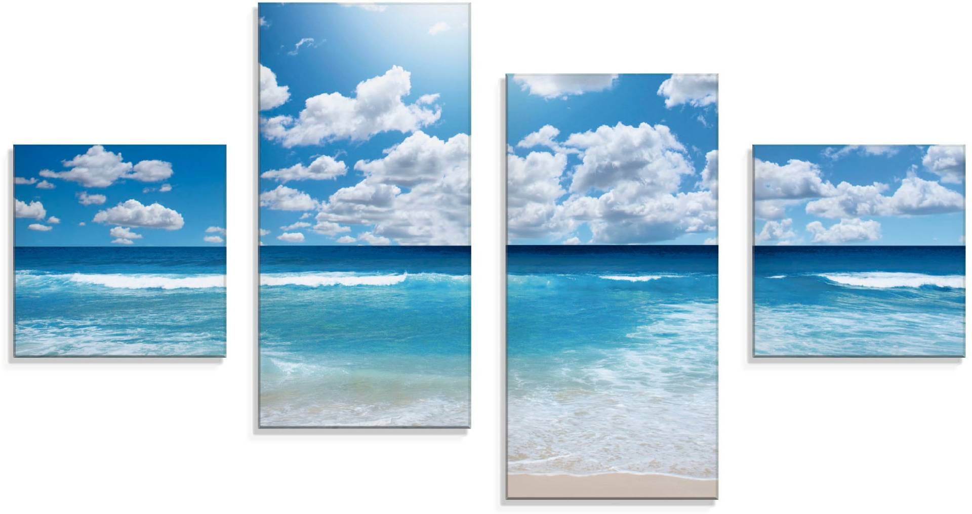 Artland Glasbild »Grossartige Strandlandschaft«, Strand, (4 St.) von Artland