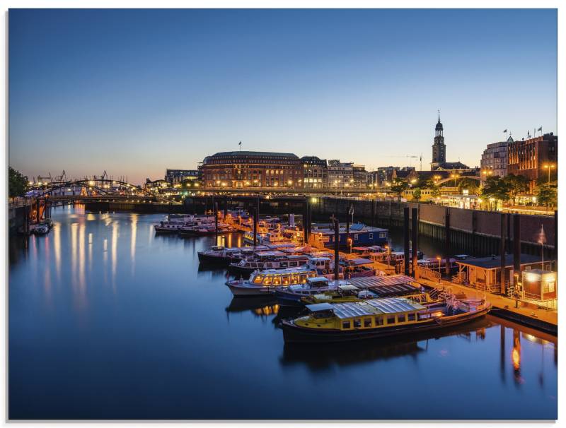 Artland Glasbild »Hamburg Hafen Panorama mit Michel«, Deutschland, (1 St.) von Artland