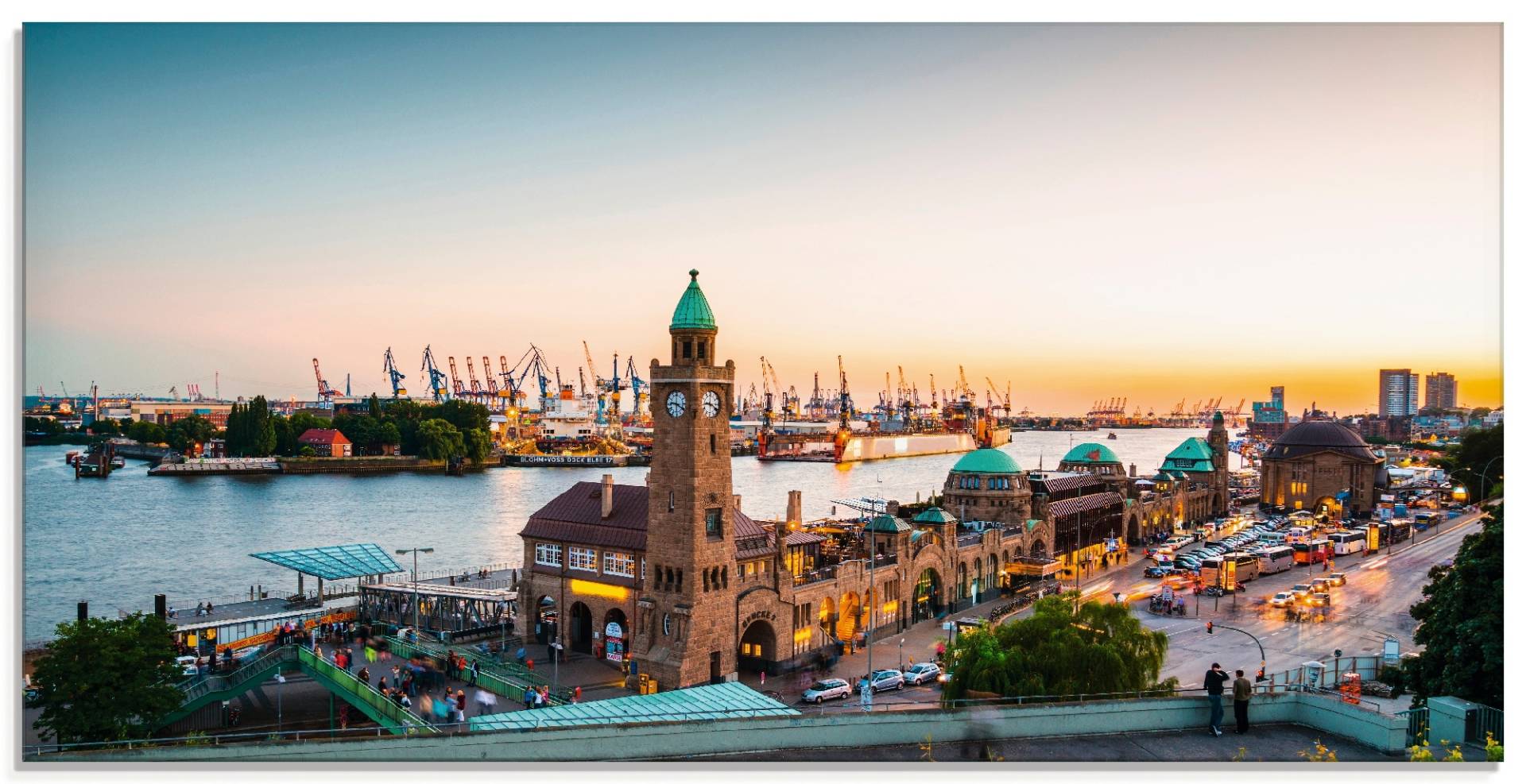 Artland Glasbild »Hamburg Hafen und Landungsbrücken«, Deutschland, (1 St.), in verschiedenen Grössen Artland Glasbild »Hamburg Hafen und Landungsbrücken«, Deutschland, (1 St.), in verschiedenen Grössen von Artland