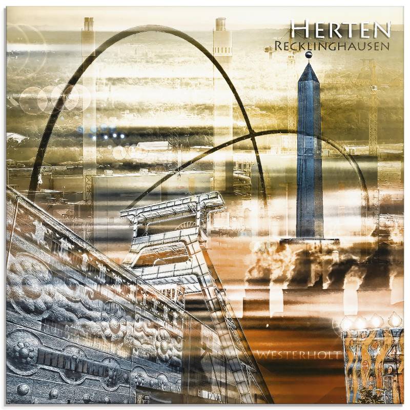 Artland Glasbild »Herten Skyline Abstrakte Collage«, Architektonische Elemente, (1 St.), in verschiedenen Grössen von Artland