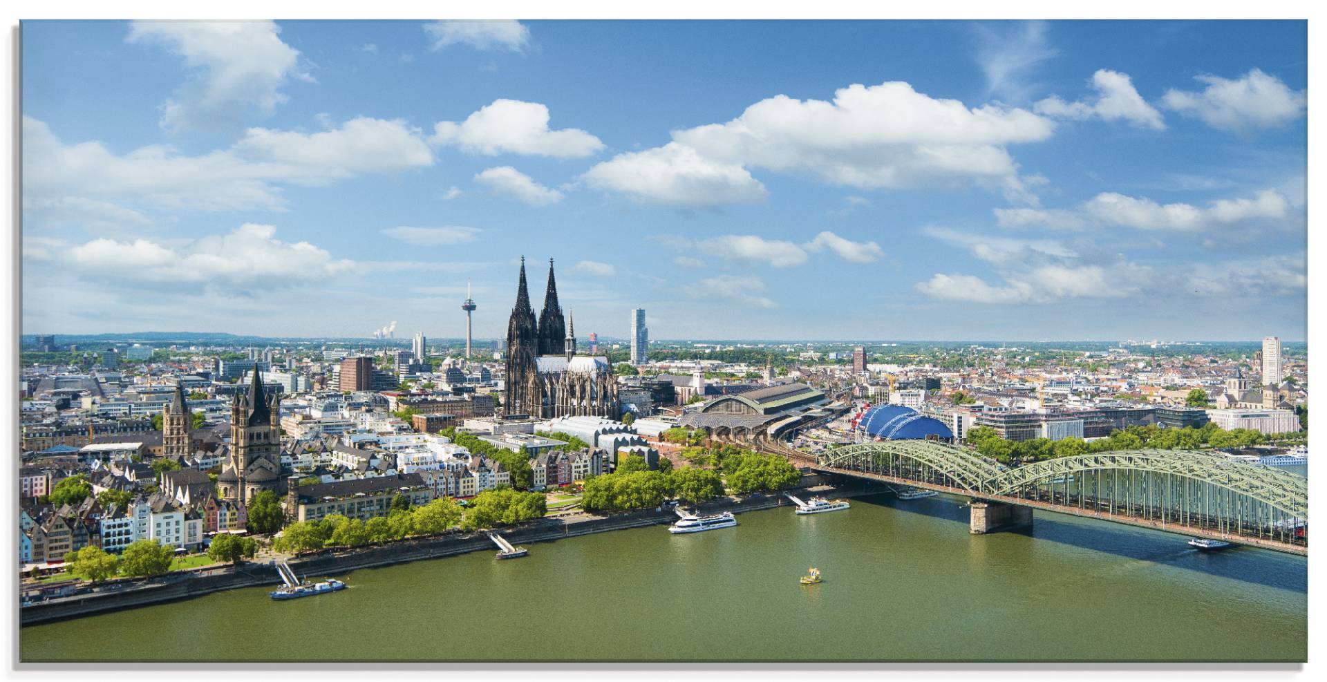 Artland Glasbild »Köln Rheinpanorama«, Deutschland, (1 St.) von Artland
