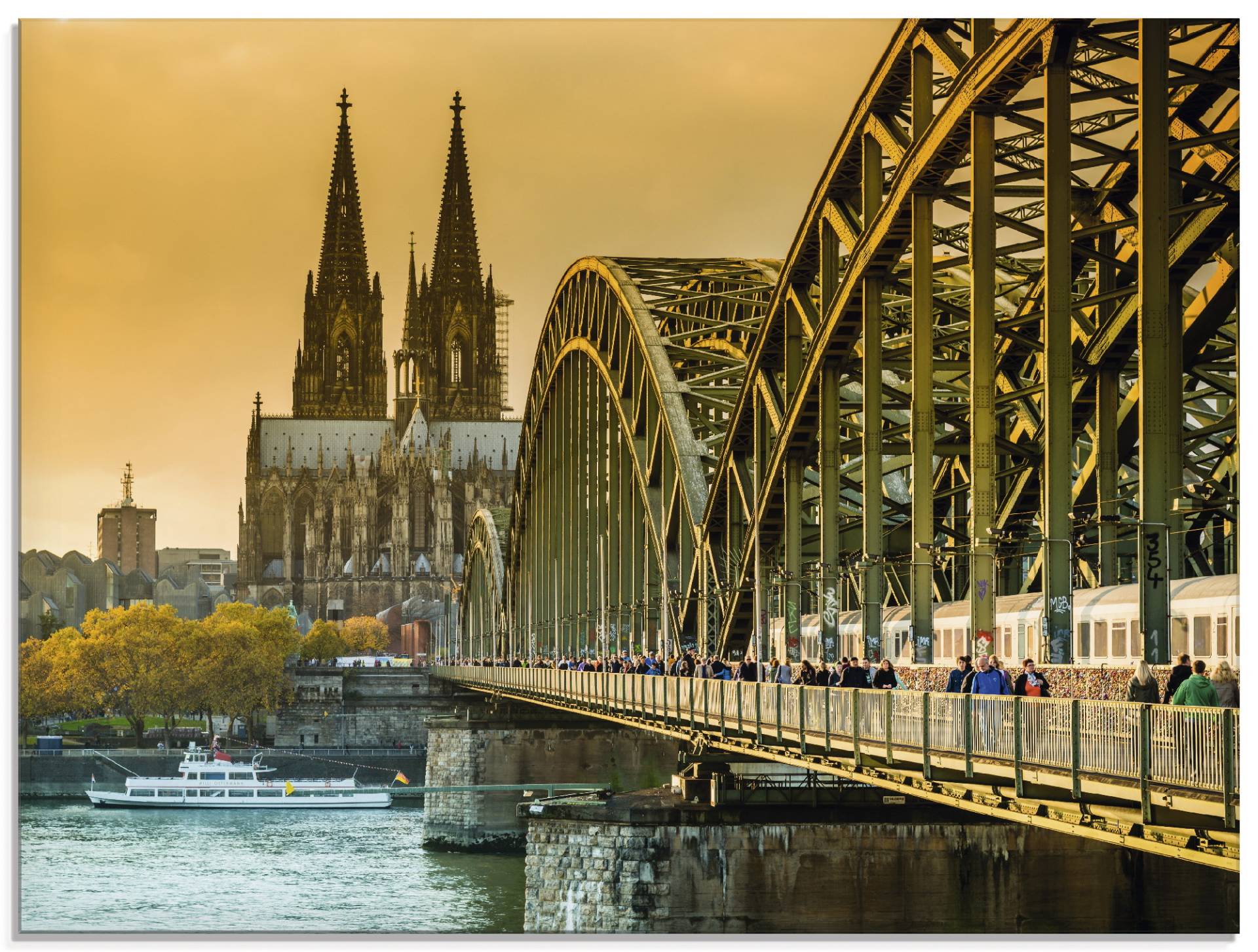 Artland Glasbild »Kölner Dom mit Hohenzollernbrücke«, Deutschland, (1 St.), in verschiedenen Grössen von Artland