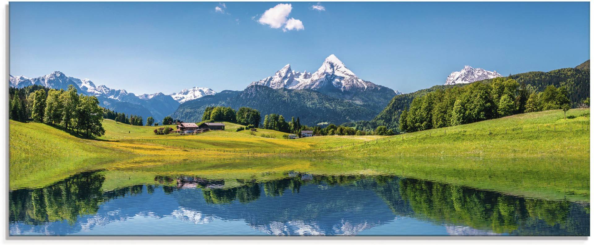 Artland Glasbild »Landschaft in den Alpen«, Berge, (1 St.) von Artland