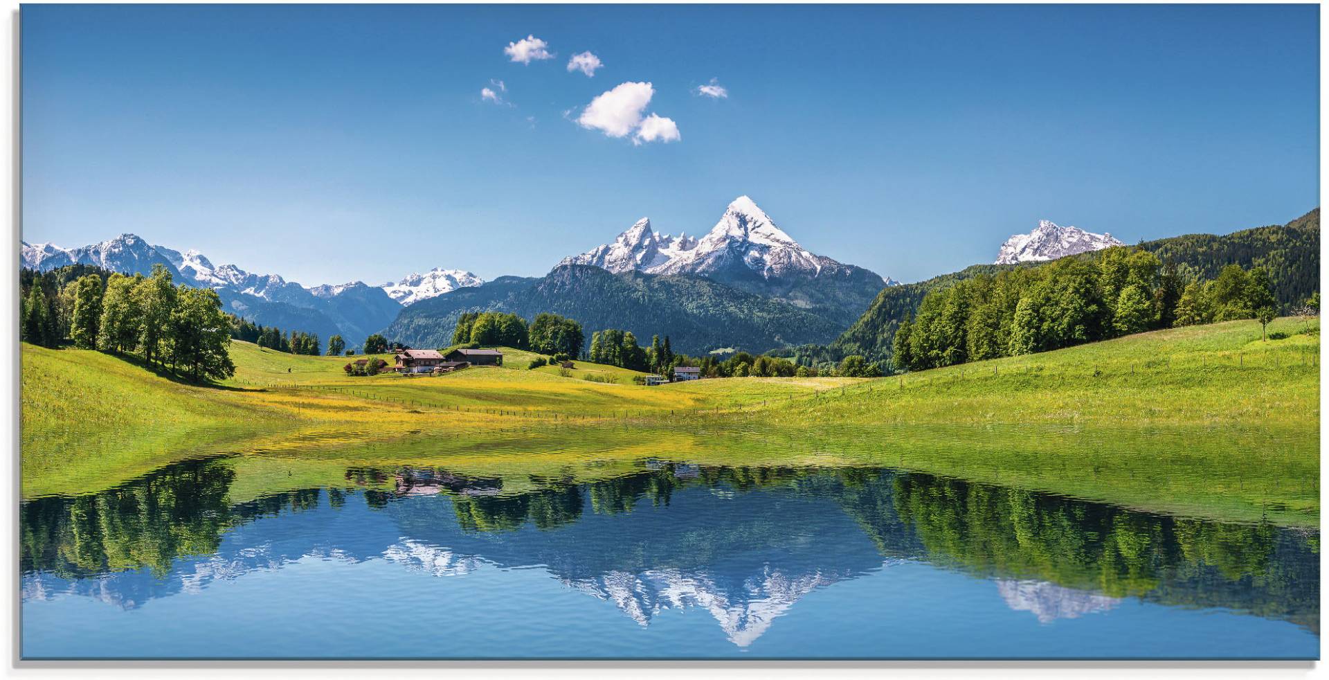 Artland Glasbild »Landschaft in den Alpen«, Berge, (1 St.) von Artland
