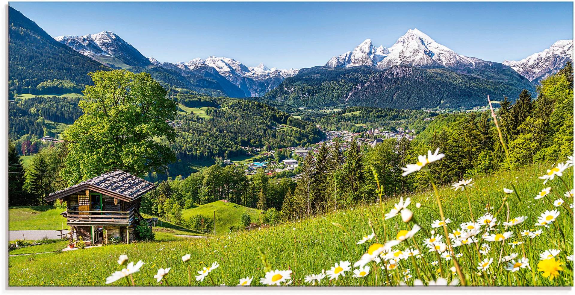 Artland Glasbild »Landschaft in den Bayerischen Alpen«, Berge, (1 St.) von Artland